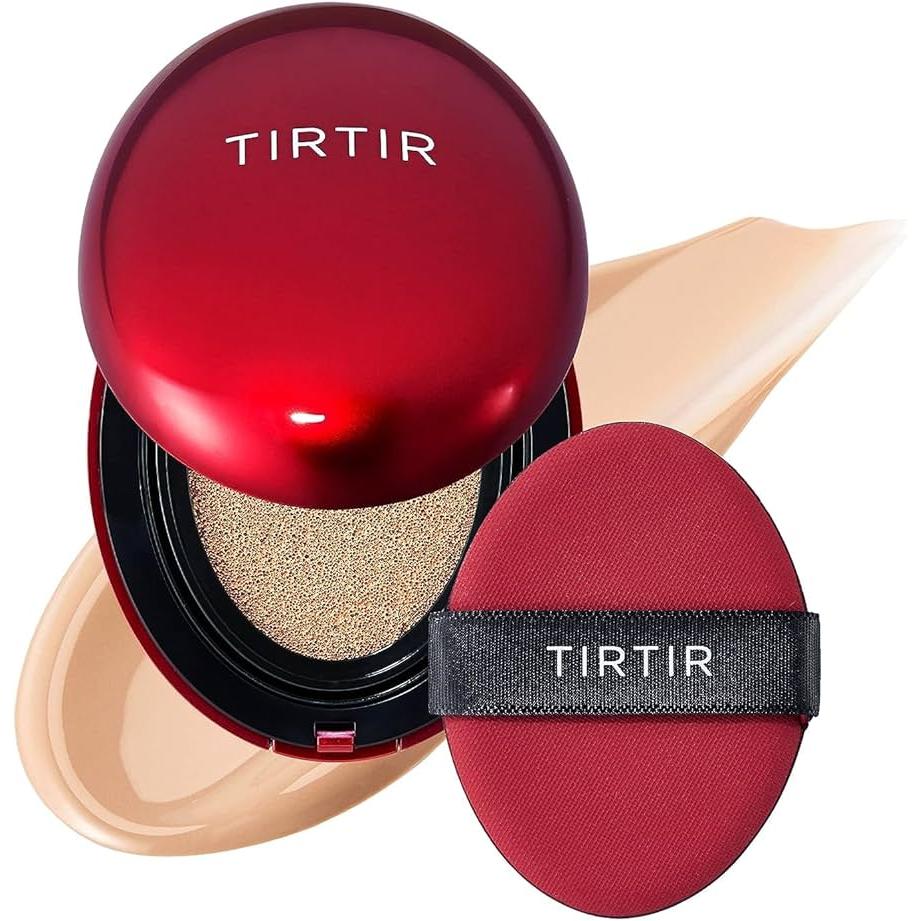 TIRTIR Mask Fit Red Cushion 23N SAND - Base de Maquillaje en Crema con Cobertura Ligera a Media, Acabado Natural y Luminoso, 18g