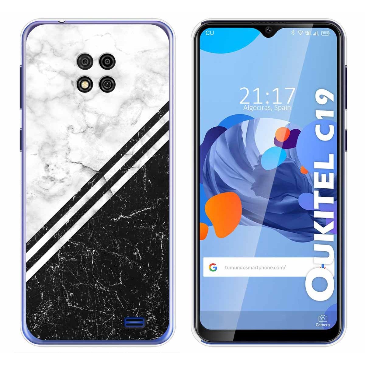 Tumundosmartphone Funda Gel Tpu para Oukitel C19 diseño Mármol 01 Dibujos