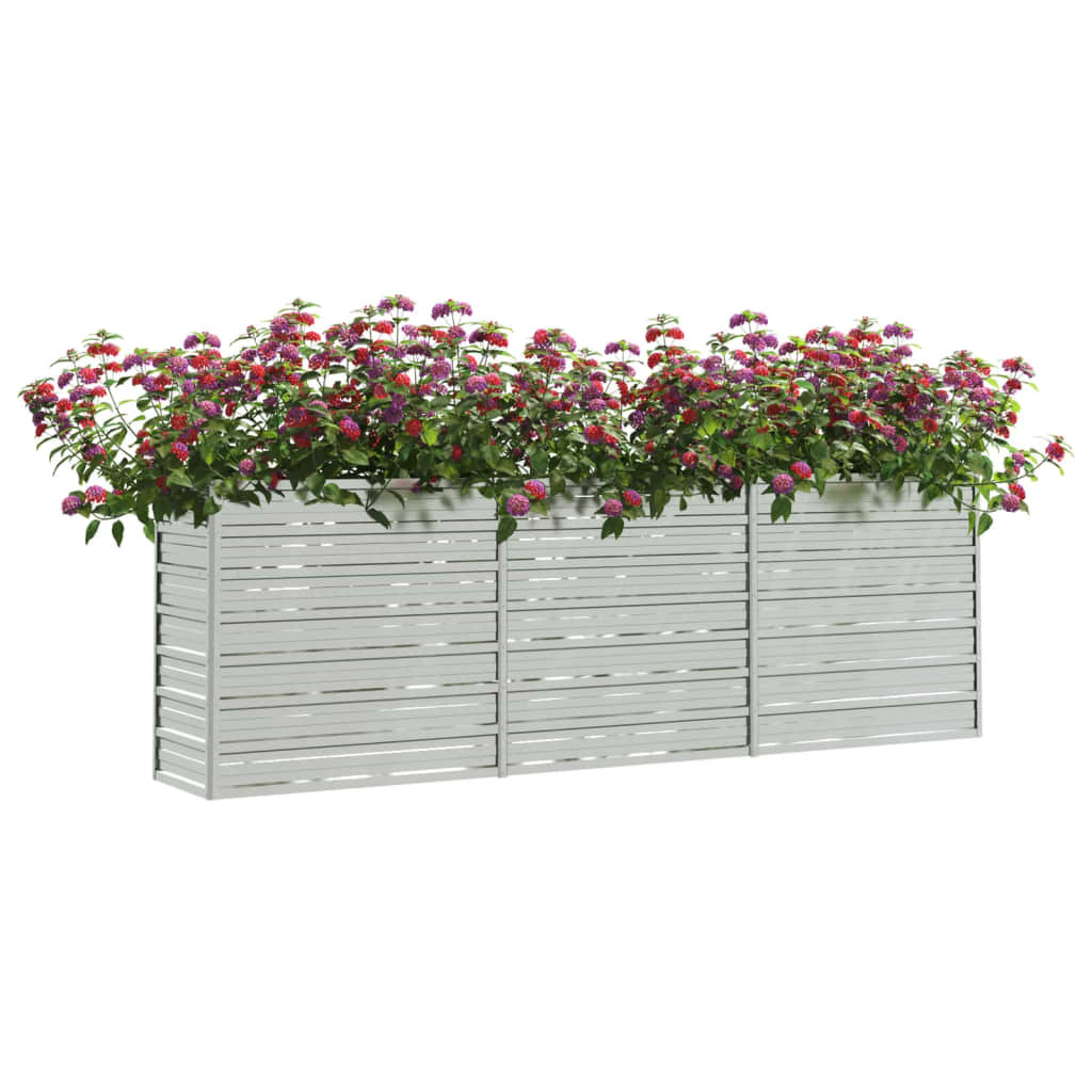 vidaXL Arriate de acero galvanizado plateado Dimensiones 160 x 80 x 45 cm,  240 x 80 x 77 cm,  240 x 40 x 77 cm y mas