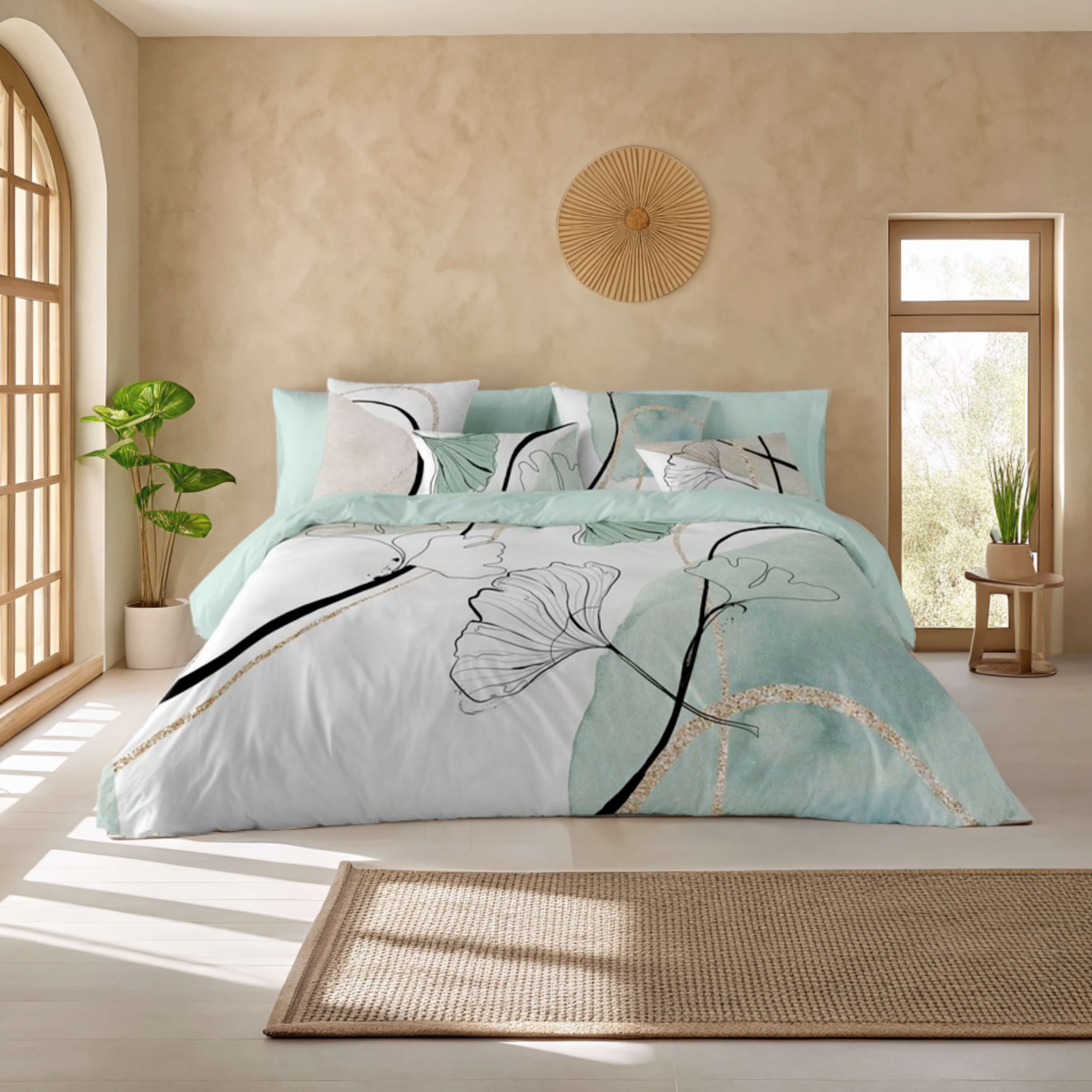 NATURALS - Funda Nórdica Estampada - 100% Algodón Extra Suave - Incluye Funda Nórdica + 1 o 2 Fundas de Almohada - Fabricado en España - Modelos Florales - Cama 90/135/150/180