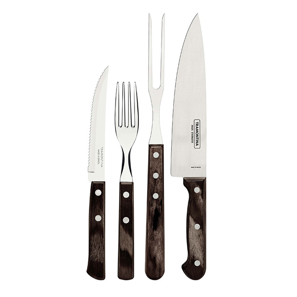 Juego para asado fsc polywood castaño 14 piezas