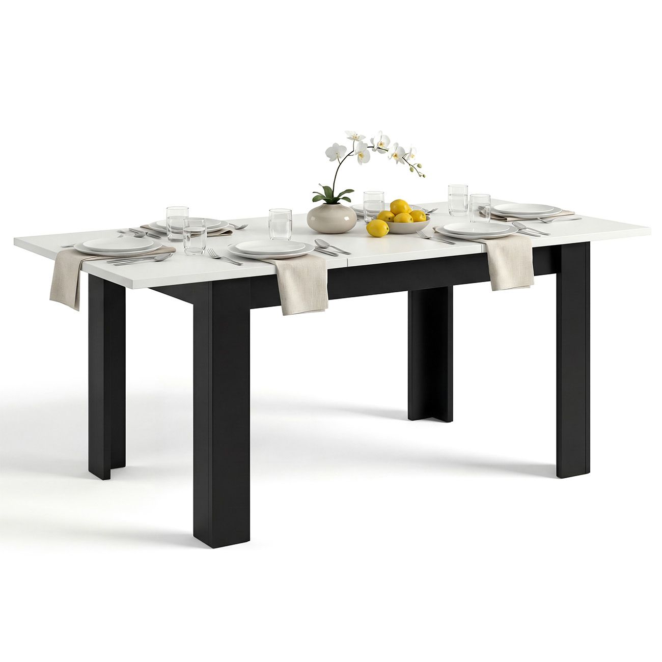duehome - Mesa de comedor extensible 140-190x90 cm Sira