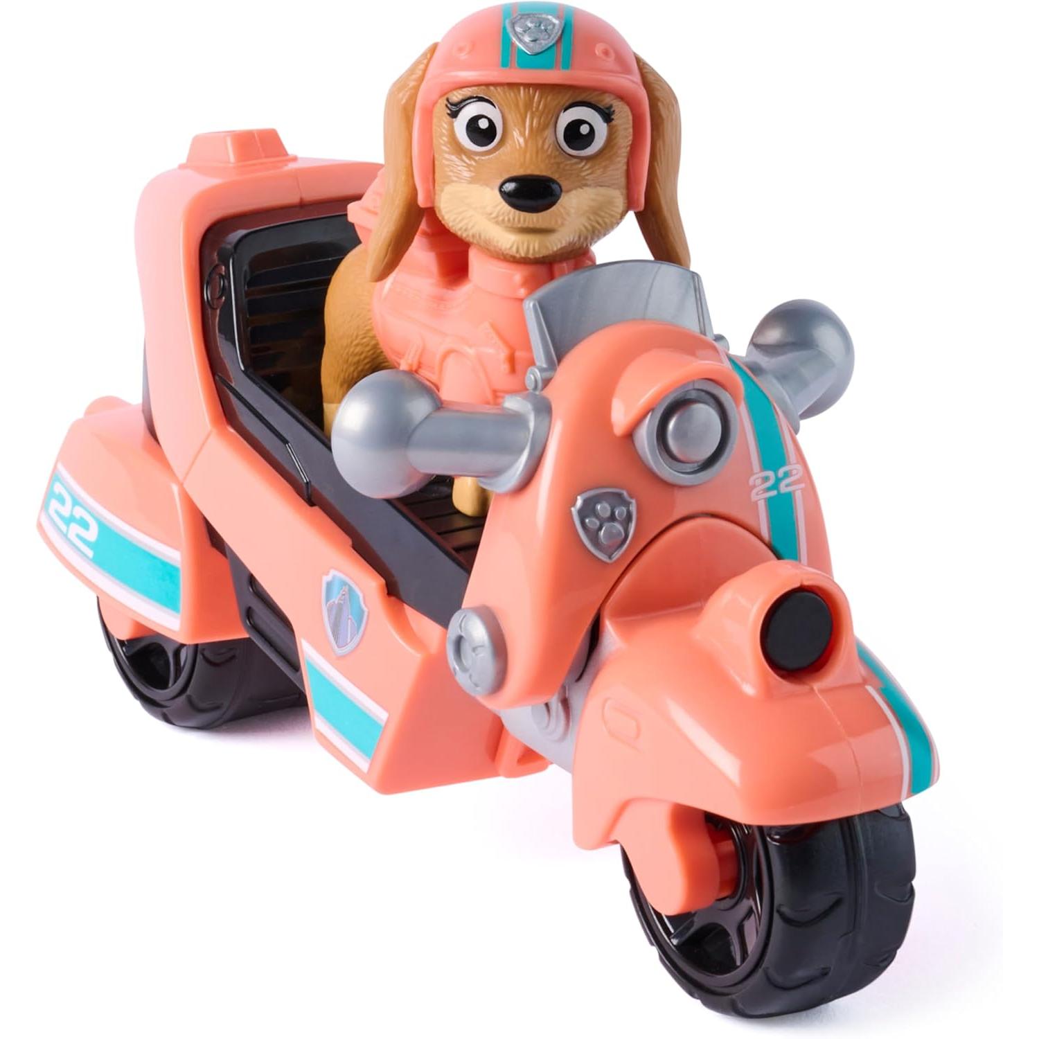 PATRULLA CANINA - Paw Patrol Patrulla Canina - Pack Moto de Rescate y Figura Liberty, Fabricado con Plástico Reciclado, Patrulla Canina Juguetes, Regalo Niño 3 años +, Juguetes Niños 3 años, Juegos Infantiles
