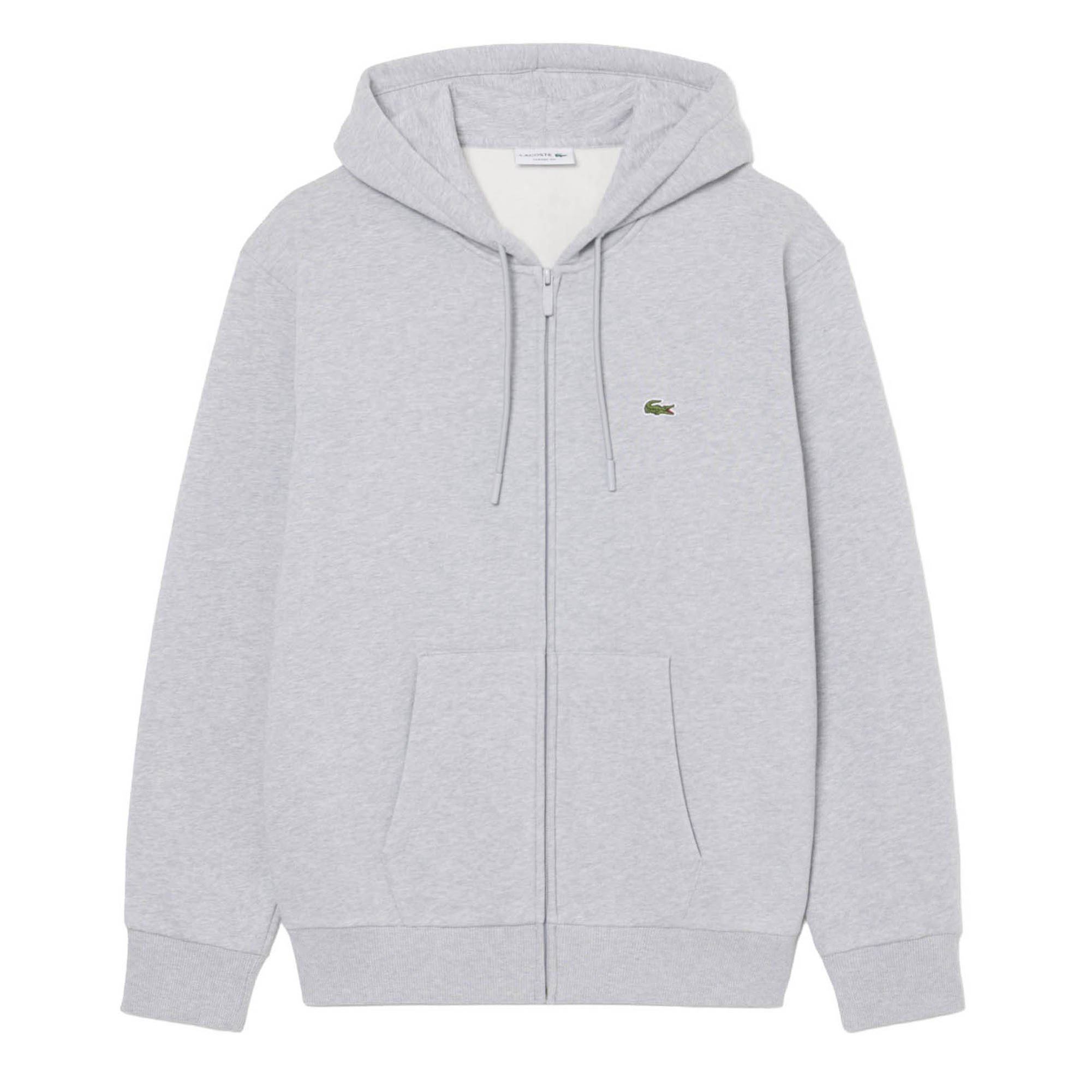 LACOSTE Sudadera con capucha para hombre - Sudadera con cremallera frontal de forro polar, corte regular Fleece Zipped Front Hoodie