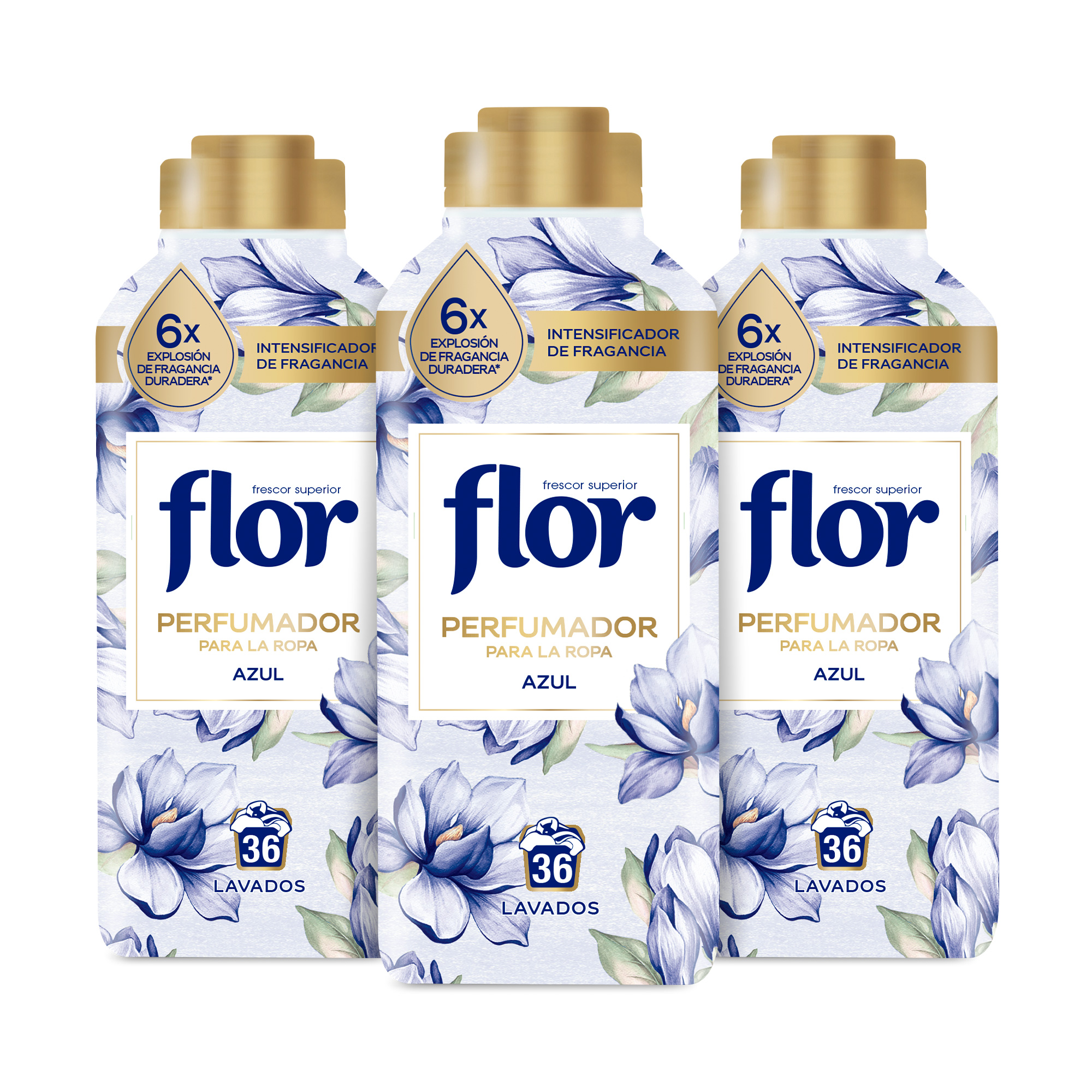 Flor - Flor Perfumador Para la Ropa Fragancia Azul 3x 720ml