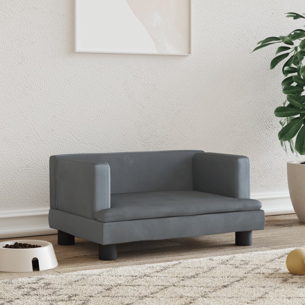 vidaXL Cama para perros de terciopelo 60x40x30 cm sofá para perros Color Azul,  Crema,  Gris claro y mas