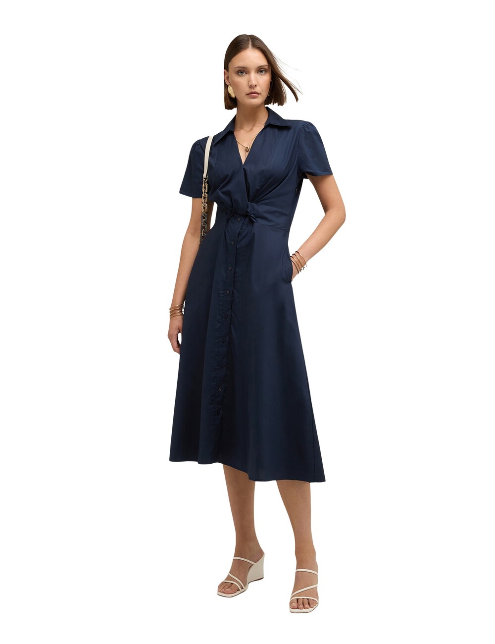 Motivi - Vestido camisero midi en popelina