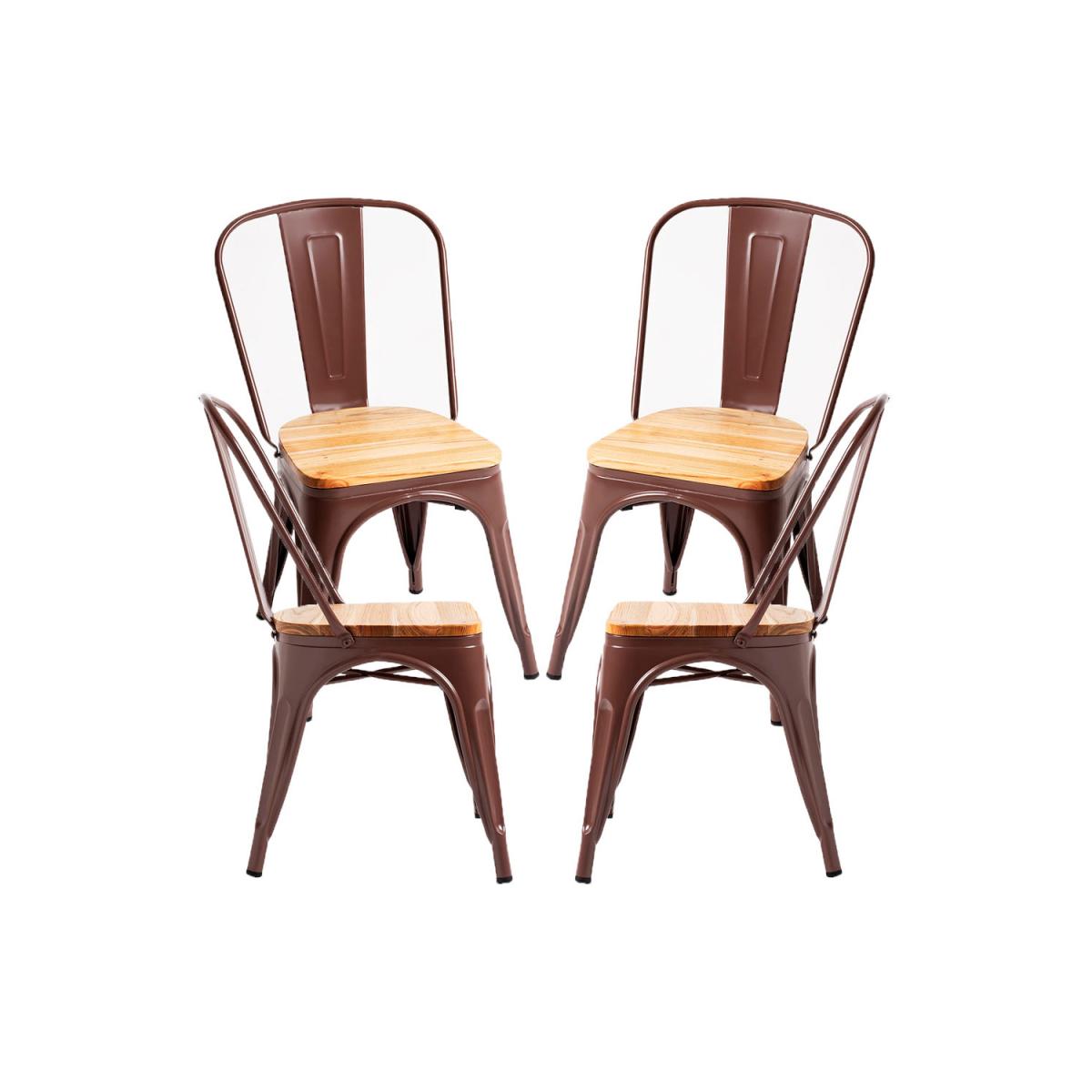 Regalos Miguel - Packs Sillas Comedor - Pack 4 Sillas Torix Madera Natural - Marrón