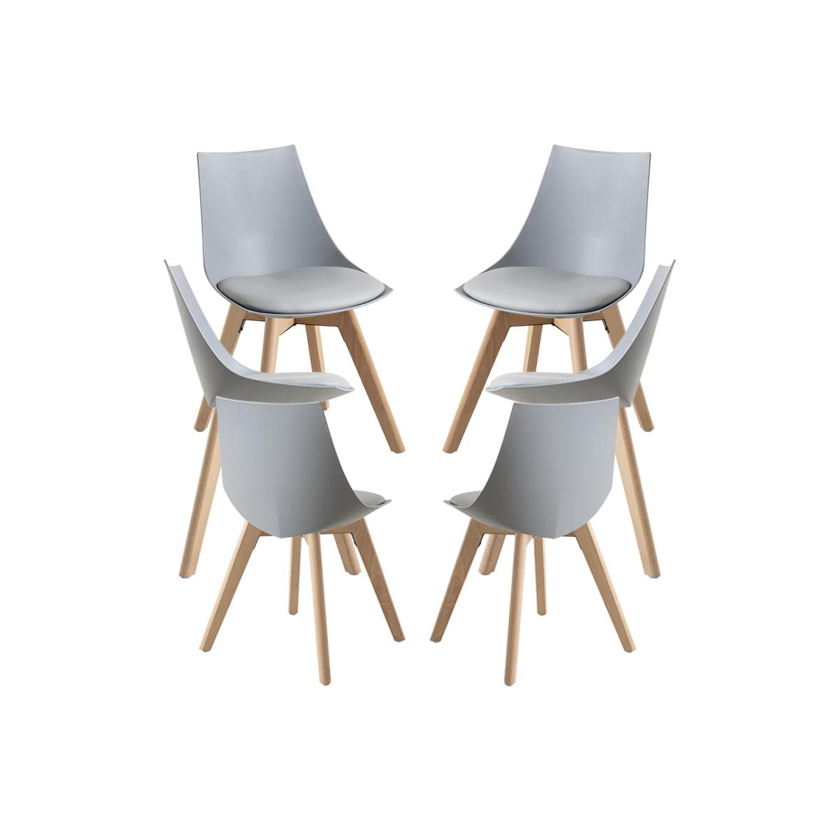 Regalos Miguel - Packs Sillas Comedor - Pack 6 Sillas Blok - Gris claro
