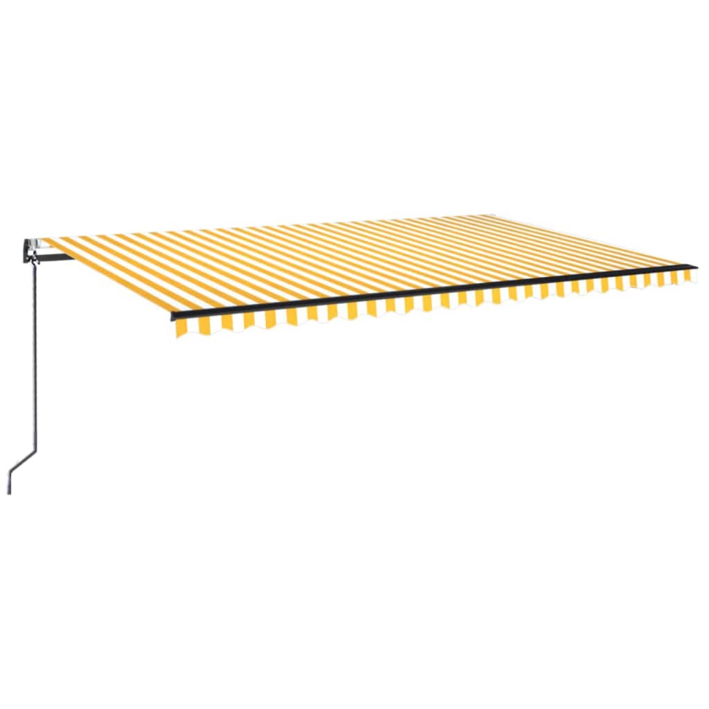 vidaXL Toldo retráctil automático amarillo y blanco 500x350 cm