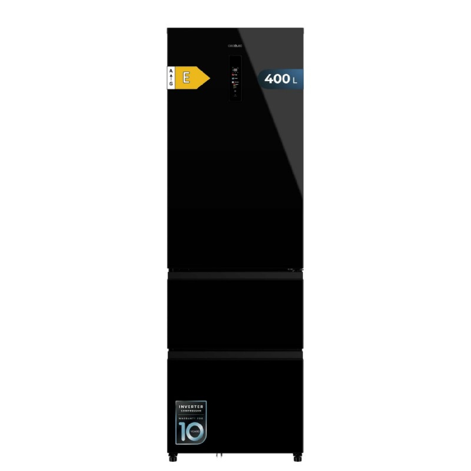 Cecotec Frigorífico puerta francesa Bolero CoolMarket Combi FD 400 Black Glass E