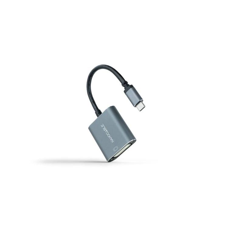 NANOCABLE 10.16.4103-G - Conversor USB-C a DVI-D, 15 cm, Color Gris
