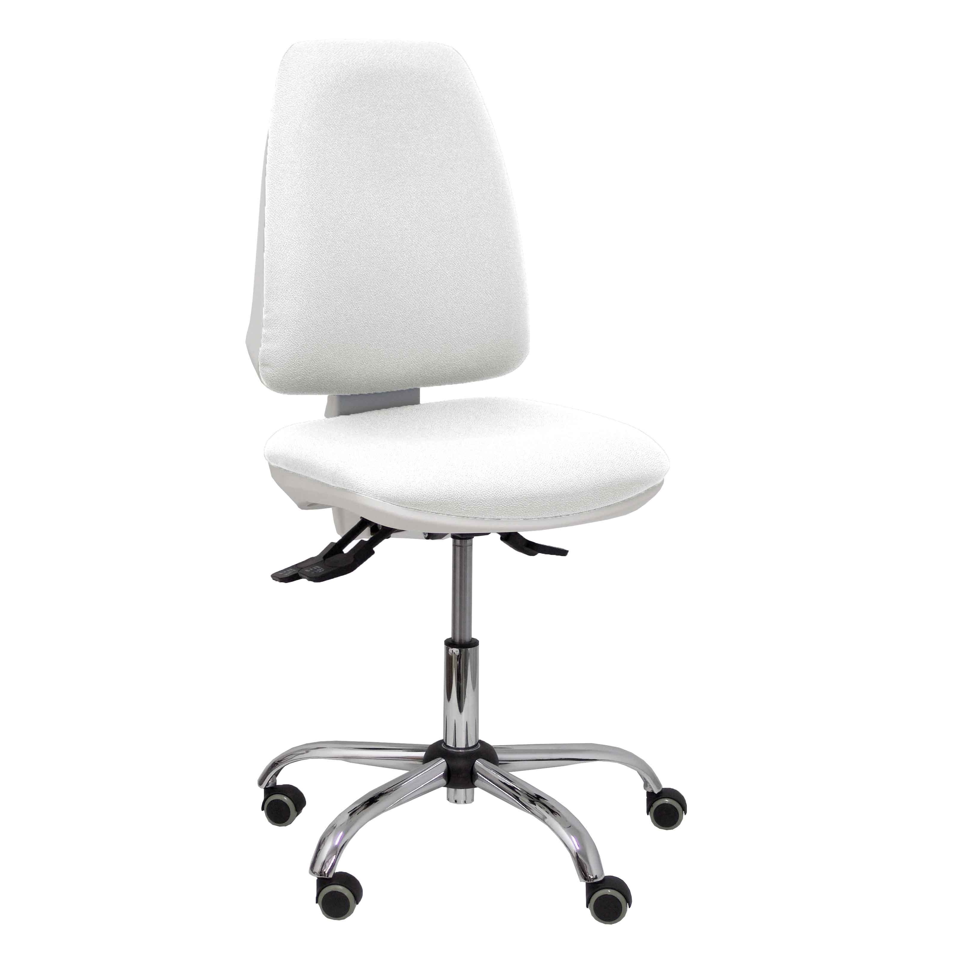 Piqueras Y Crespo Silla de Oficina Ergonómica Blanca con Ruedas de Parqué