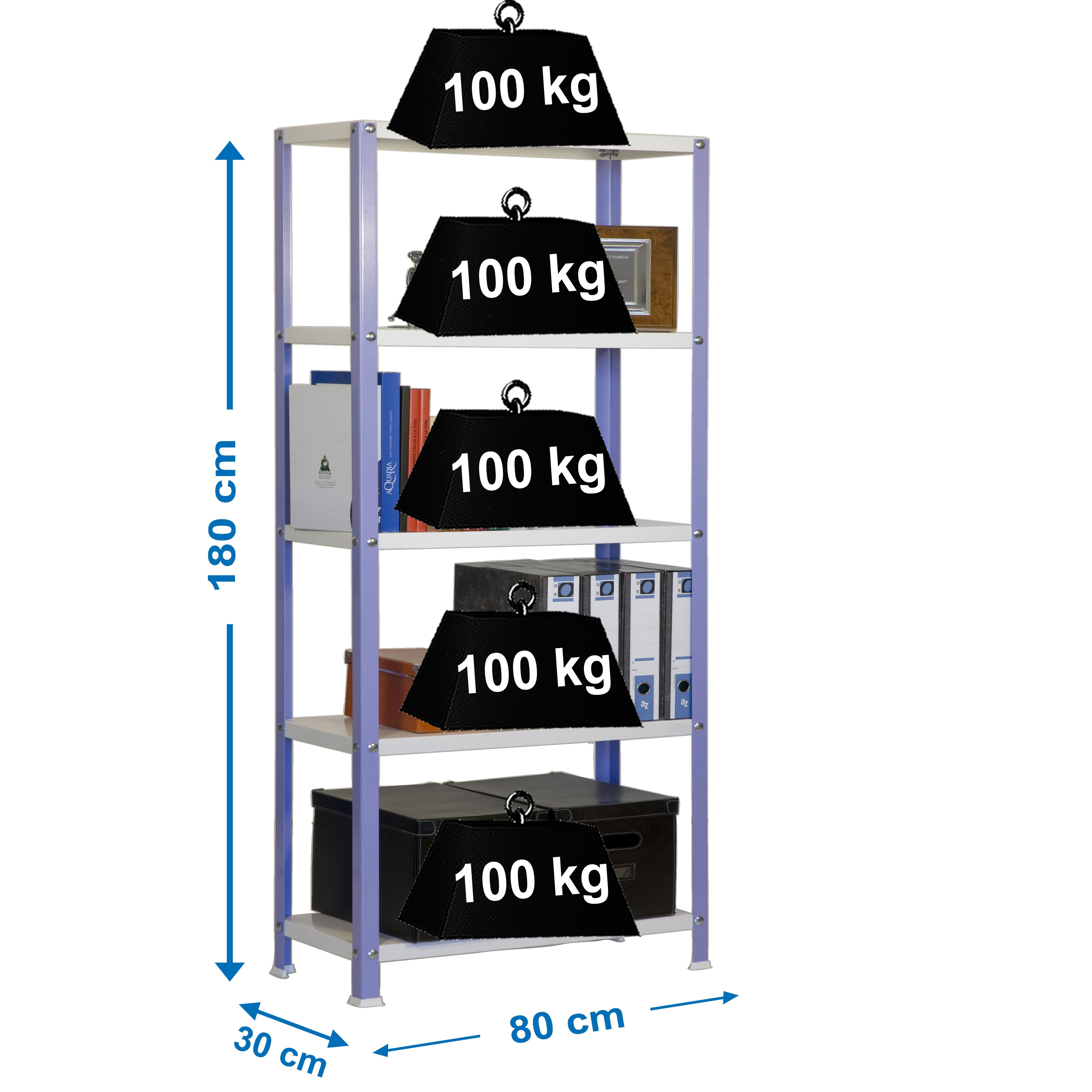 Estantería SIMONRACK Simonhome classic mini 5/300 violeta/blanco