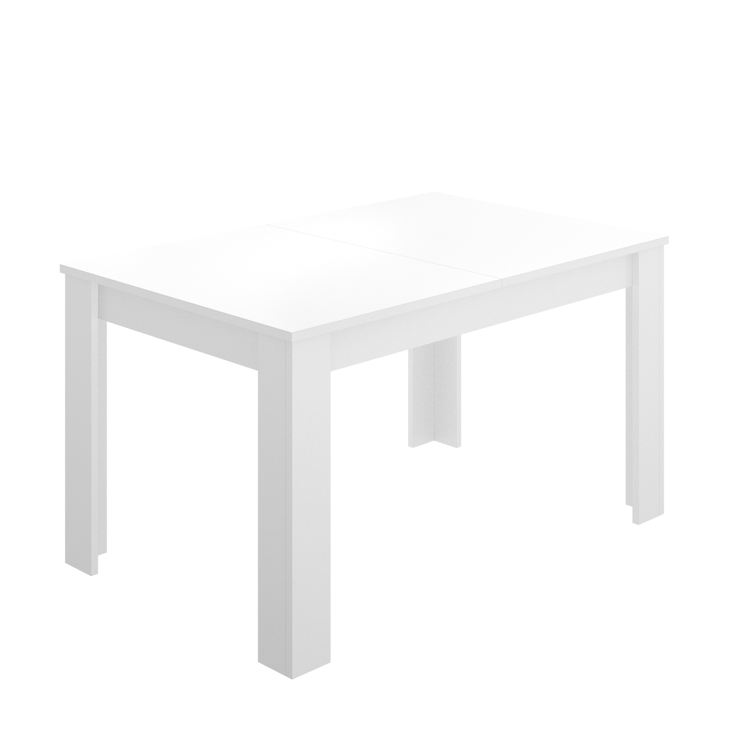 Mesa Comedor Cocina Extensible Dekit DINE - Blanco Brillo - Capacidad 6 Comensales