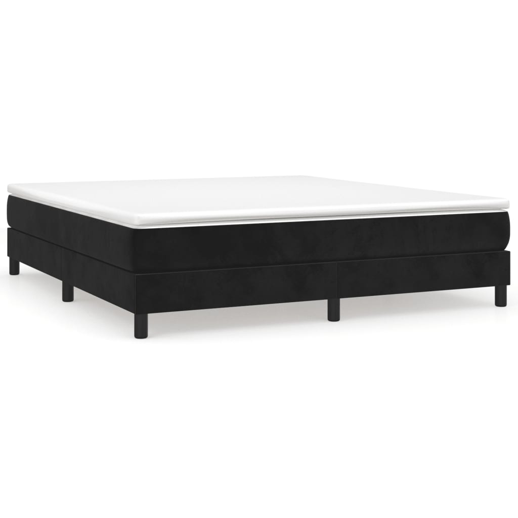 vidaXL Estructura de cama con somier terciopelo negro 160x200 cm