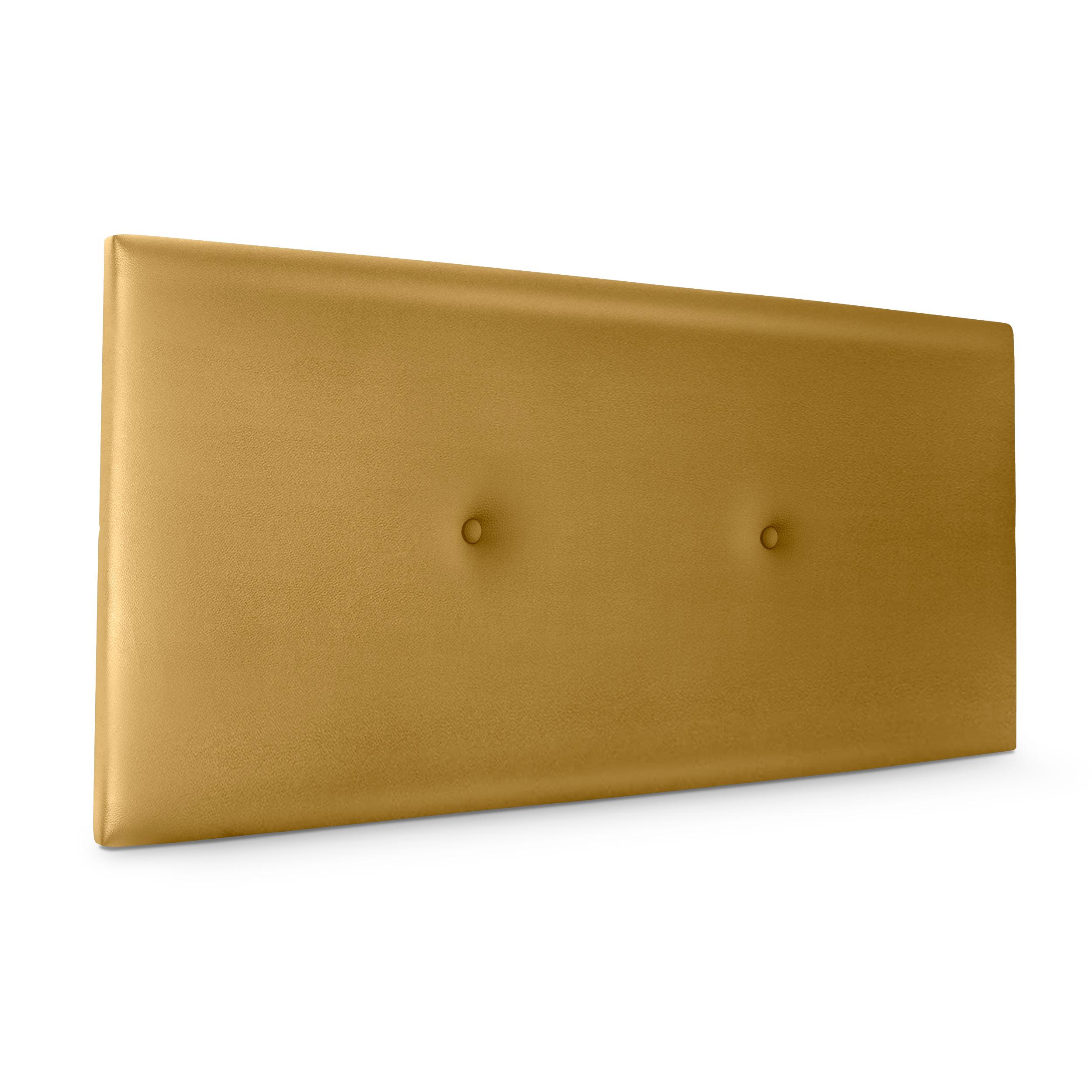 DHOME Cabecero de Polipiel o Tela Acualine Liso con Botones Tapizado Colores Cabezal Lujo Cama Dormitorio Moderno Acolchado (Dorado Polipiel)