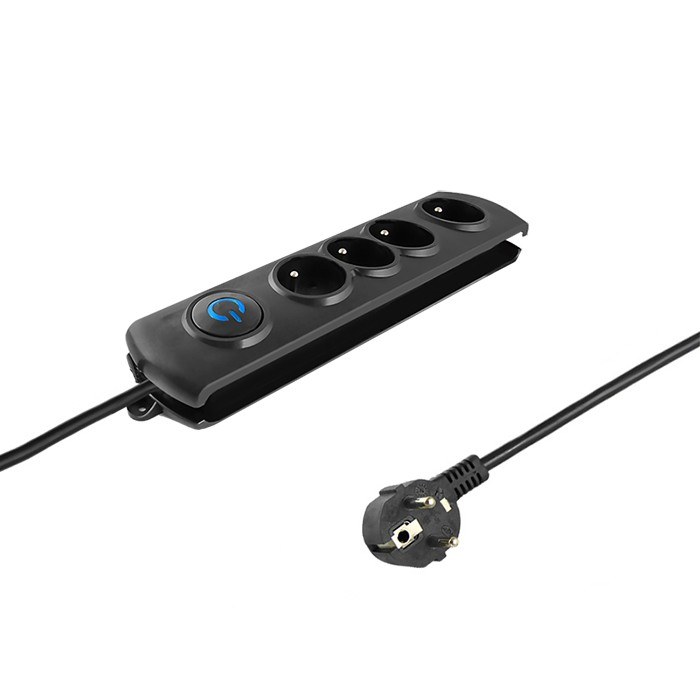 Regleta de protección contra sobretensiones Quick Switch de 4 tomas y 1,5 m