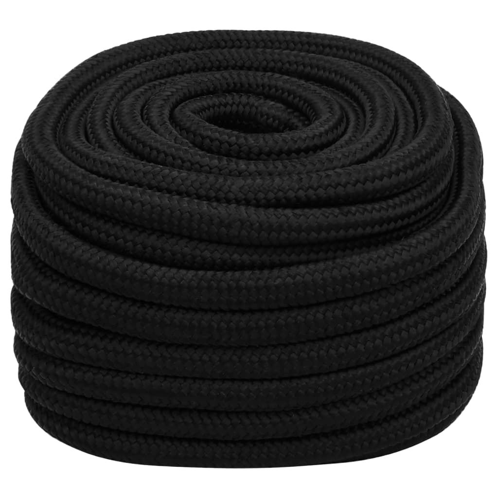 vidaXL Cuerda de trabajo poliéster negro 25 mm 25 m
