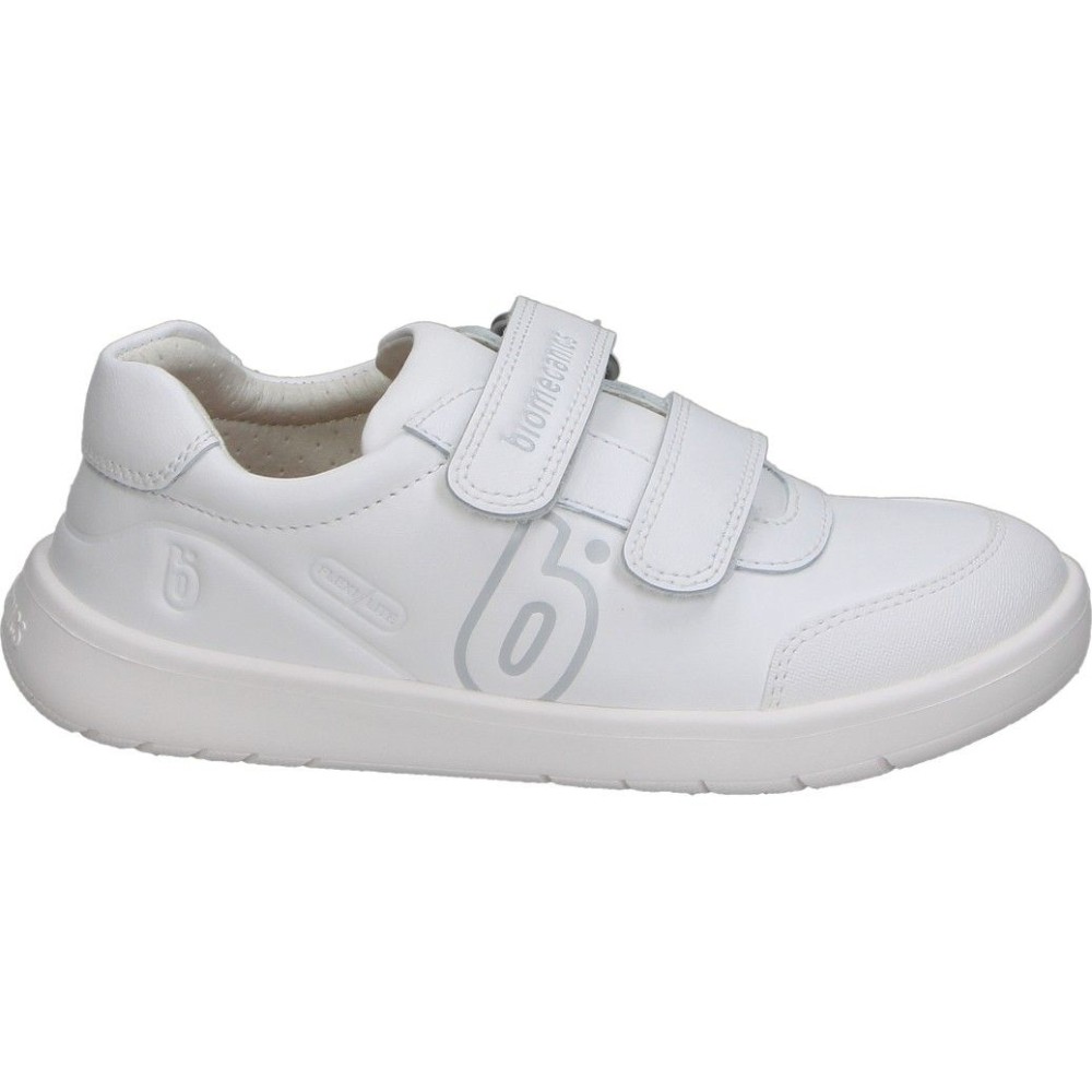 BIOMECANICS | Zapatillas Barefoot Biomecanics Infantiles – Deportiva Flexible en Color Blanco – Sneakers con Doble Cierre de Velcro – Respetuosas con el Pie – Cómodas y Versátiles – Modelo 251020-E050