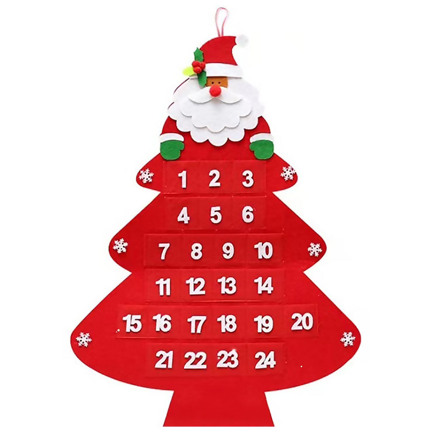 DAM. Calendario de adviento con diseño de casa con chimenea y Papa Noel para colgar. 59cm. 43x1x59cm