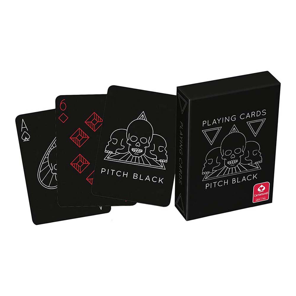 Cartamundi Baraja de poker de 55 cartas Pitch Black v.2 Calaveras el día de los muertos Cultura México Acabo de las cartas para magia Magos Trucos Juego mesa Jugar Adultos Colección Coleccionable