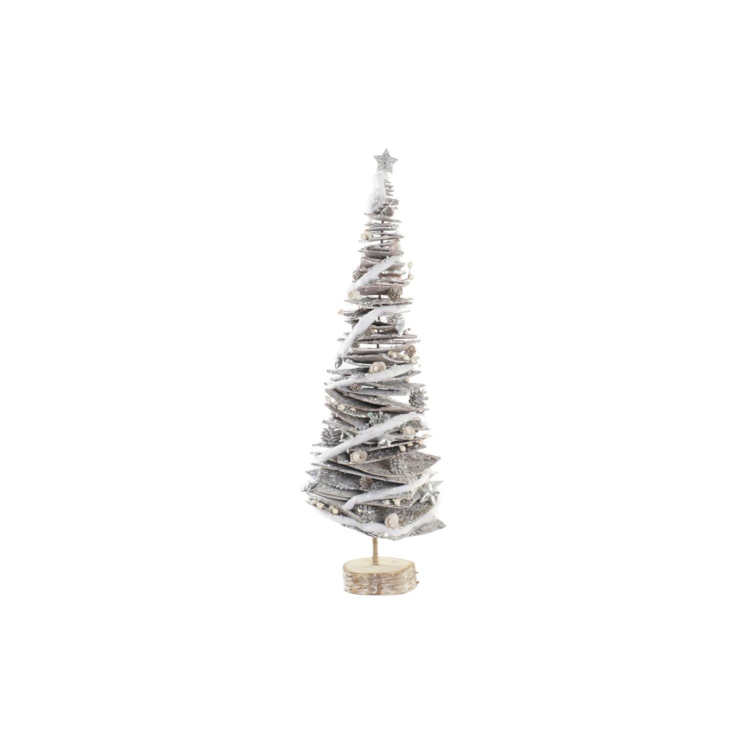 Arbol Corteza Abedul 34X34X102 Nevado Natural, Decoracióna de navidad para todos los hogares, Navidad Alpina