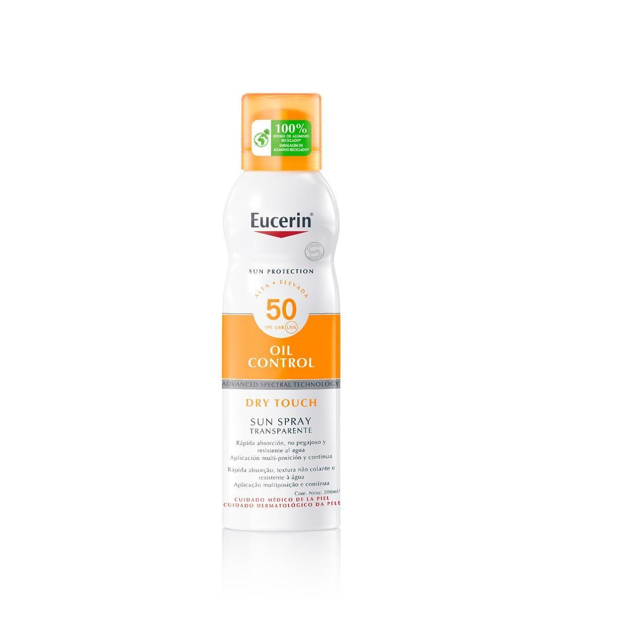 EUCERIN Solar Corporal Oil Control Dry Touch Aerosol Transparente FPS50+ 200ml