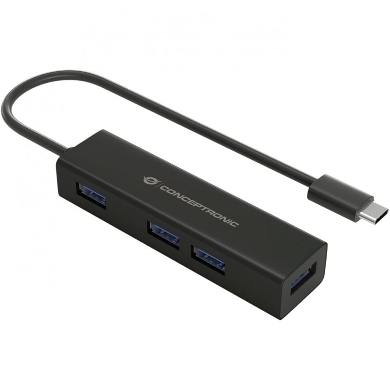Conceptronic hubbies07b hub 4x usb 3.0 aluminum black