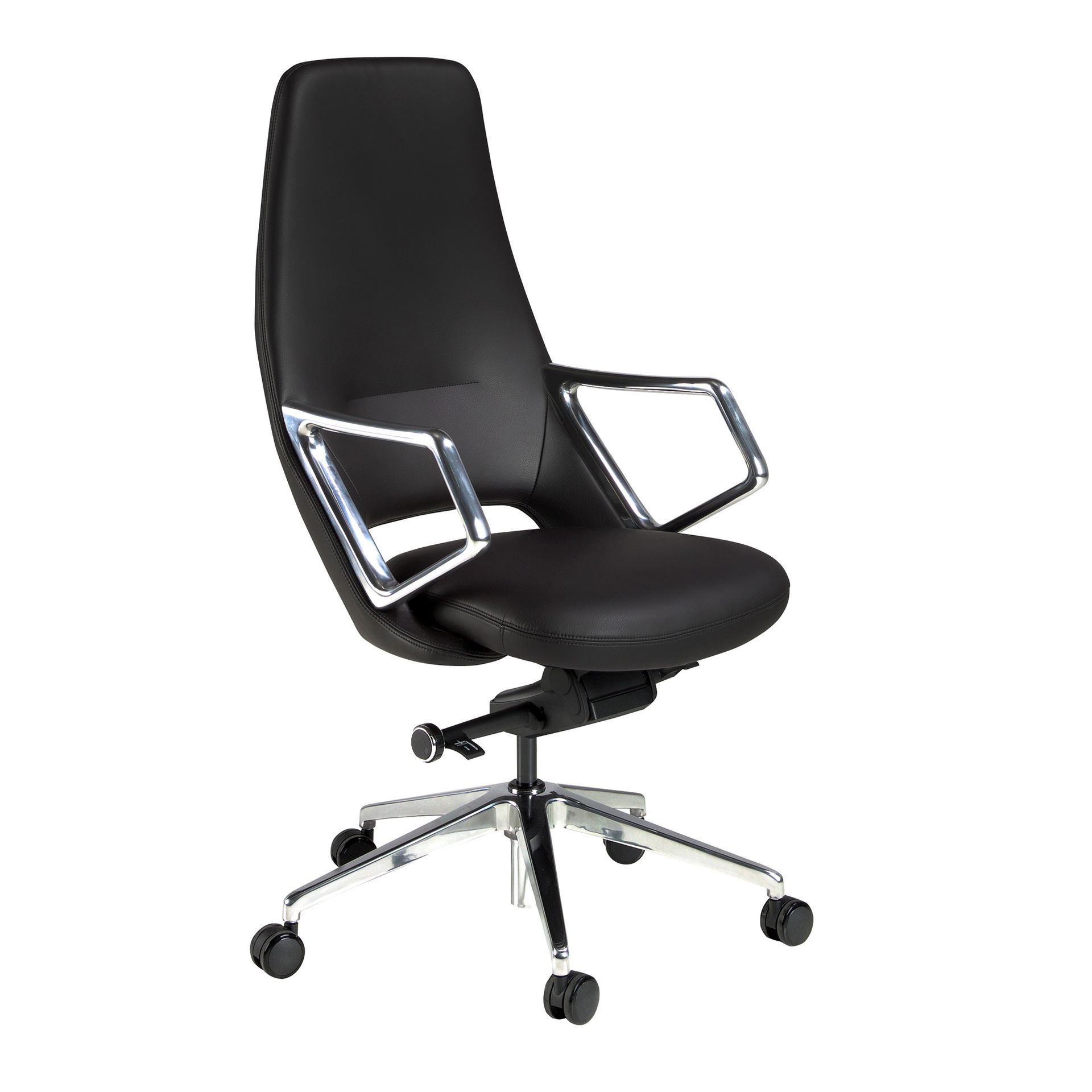 ANGEL CERDÁ - Silla oficina giratoria polipiel negro ergonómica diseño moderno modelo 4218