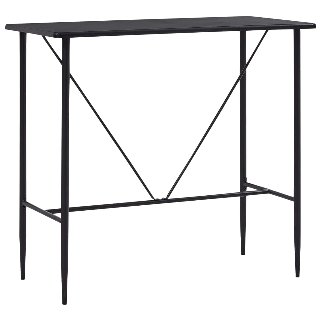 vidaXL Mesa alta de cocina MDF 120x60x110 cm en color Blanco/Negro | estructura resistente ideal para salón dormitorio o estudio