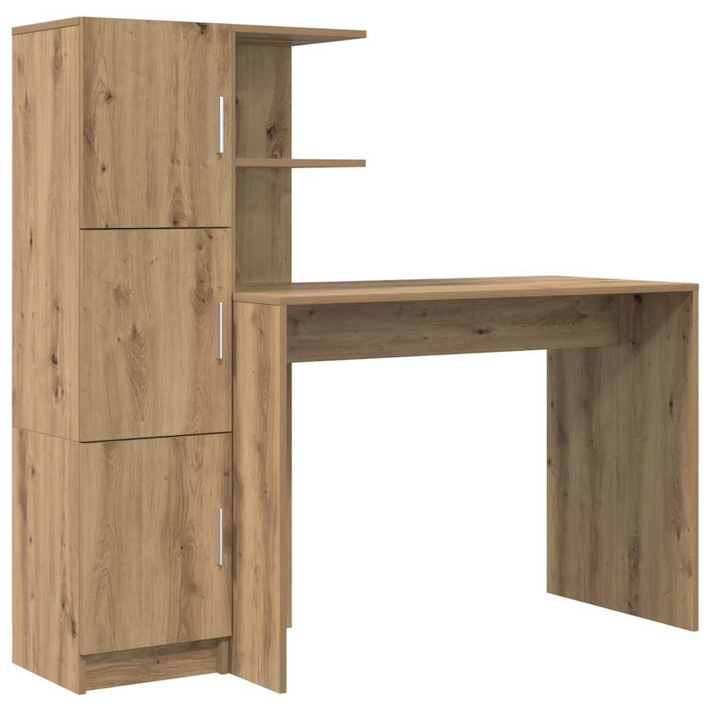 vidaXL Escritorio 2 pcs Roble artesanal