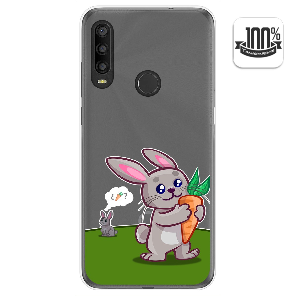 Tumundosmartphone Funda Gel Transparente para Alcatel 1SE 2020 diseño Conejo Dibujos