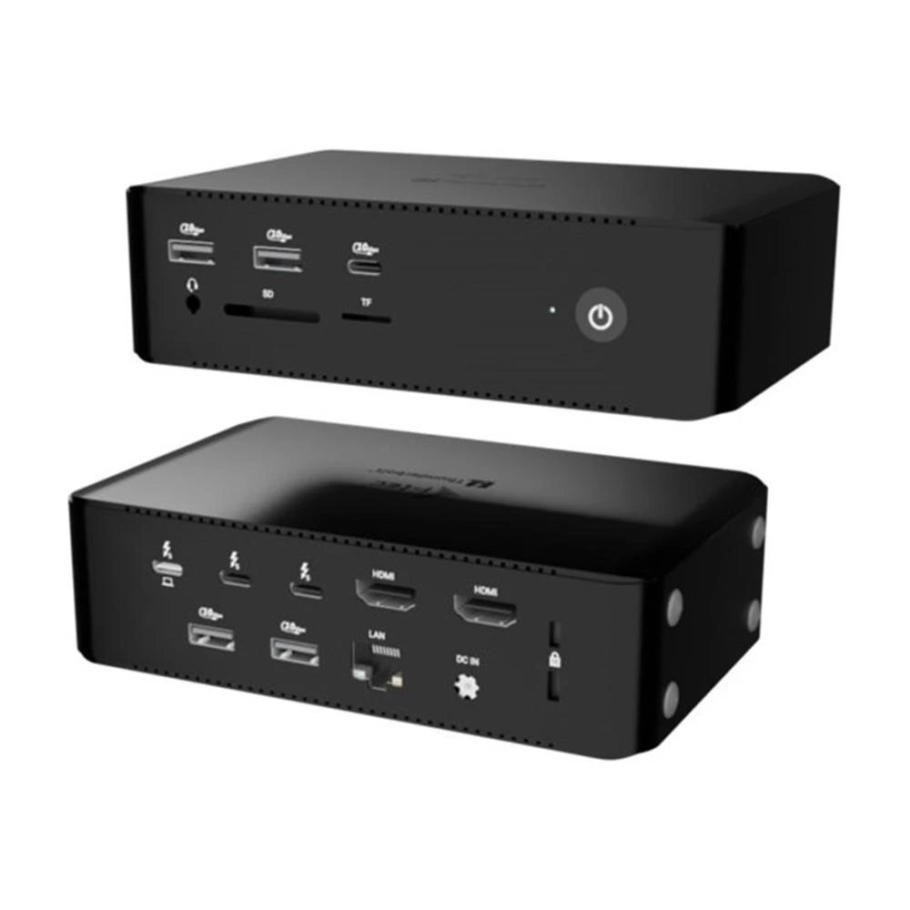 I-Tec - Estación de acoplamiento Thunderbolt 5 Quattro Dock PD 140W para profesionales con 2 puertos TB5, HDMI 2.0 y carga rápida 140 W