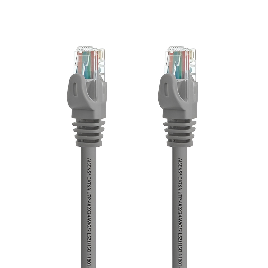 AISENS - A145-0329 Cable de Red latiguillo RJ45 LSZH Cat.6a 500 MHz utp awg24, Gris, 5.0m