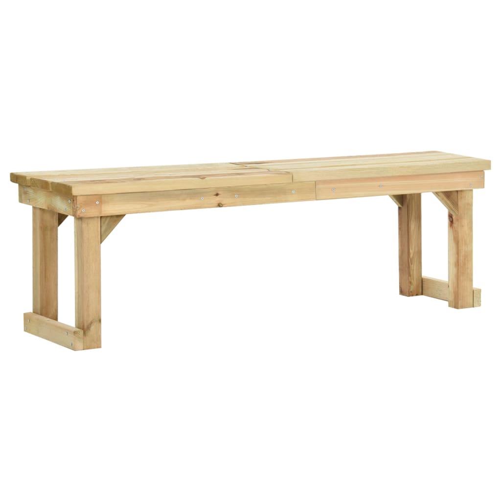 vidaXL Banco de jardín de madera de pino impregnada 180 cm en dimensiones 180x38x45 cm/140x38x45 cm