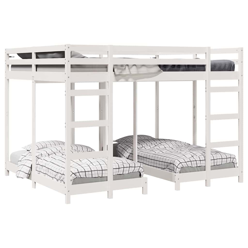 vidaXL Estructura de litera triple Madera de pino macizo Muebles Dormitorio Multitalla