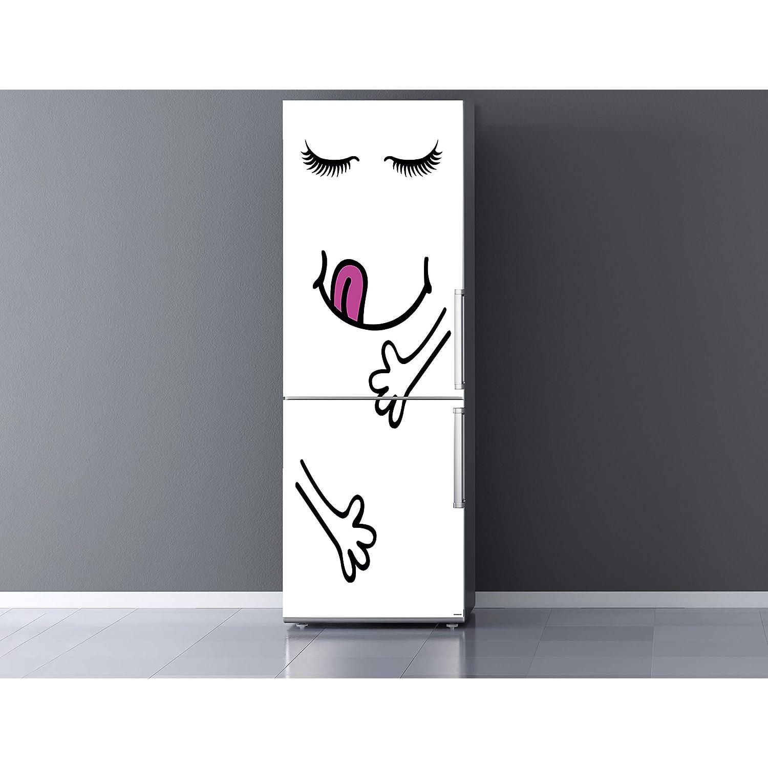 Oedim Vinilo para Frigorífico Monigote Lengua 200x70cm | Adhesivo Resistente y Económico | Pegatina Adhesiva Decorativa de Diseño Elegante