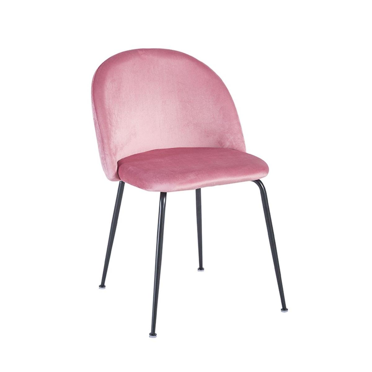 Regalos Miguel - Packs Sillas Comedor - Pack 2 Sillas Black Dalnia Terciopelo - Rosa