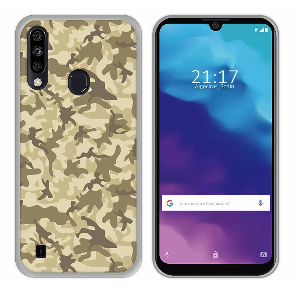 Tumundosmartphone Funda Gel Tpu para ZTE Blade A7 2020 diseño Sand Camuflaje Dibujos