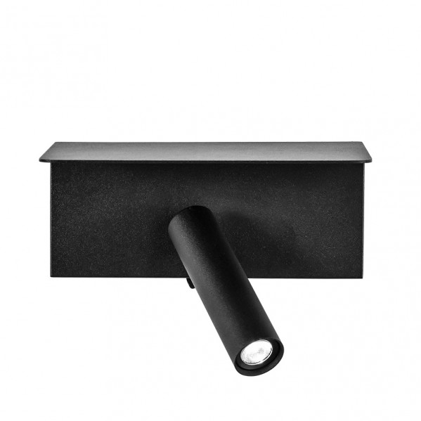 Aplique 3w 4000k leonardo negro c/estante y usb  150lm c/interruptor 14x18x14cm orientb