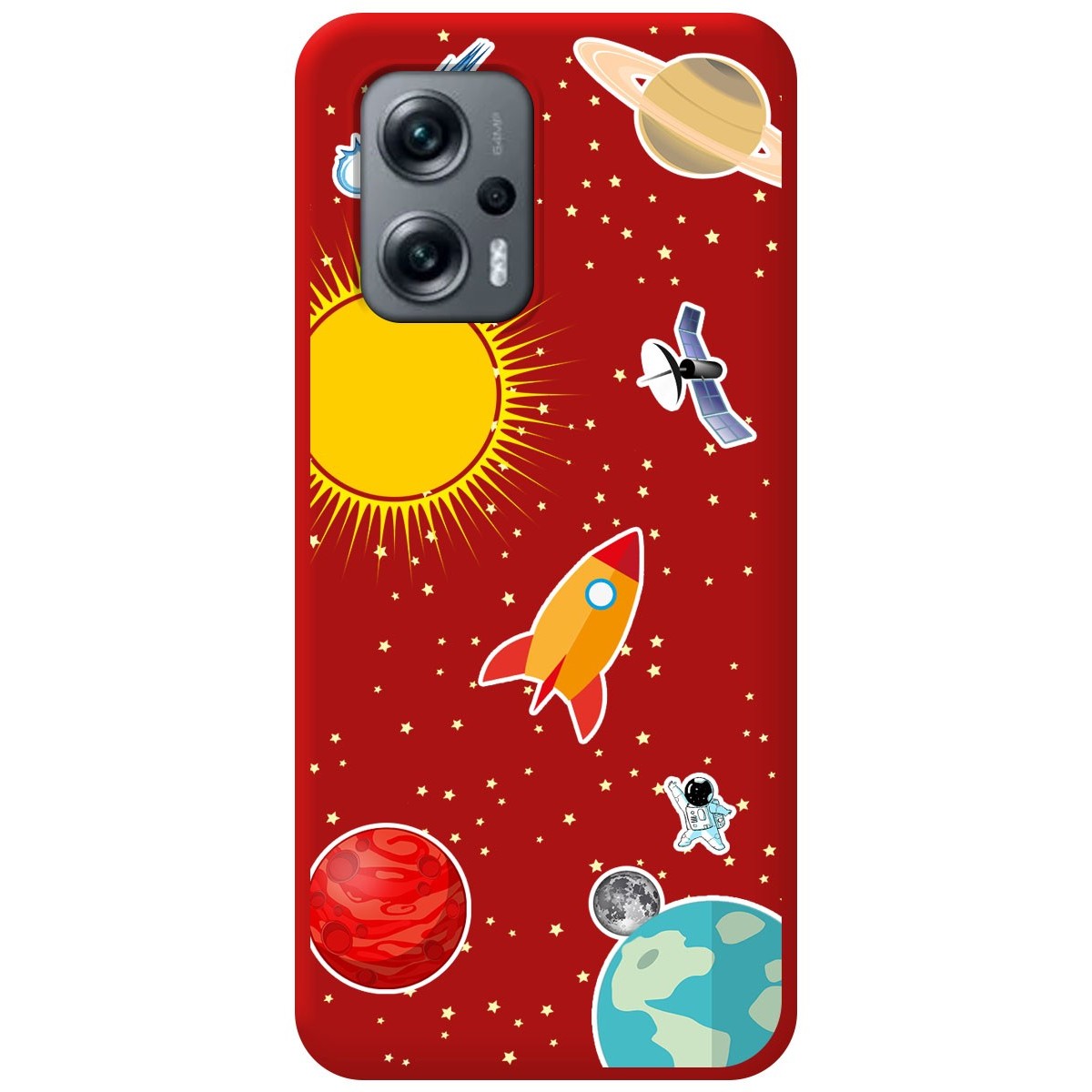 Funda Silicona Líquida Roja para Xiaomi Poco X4 GT 5G diseño Espacio Dibujos