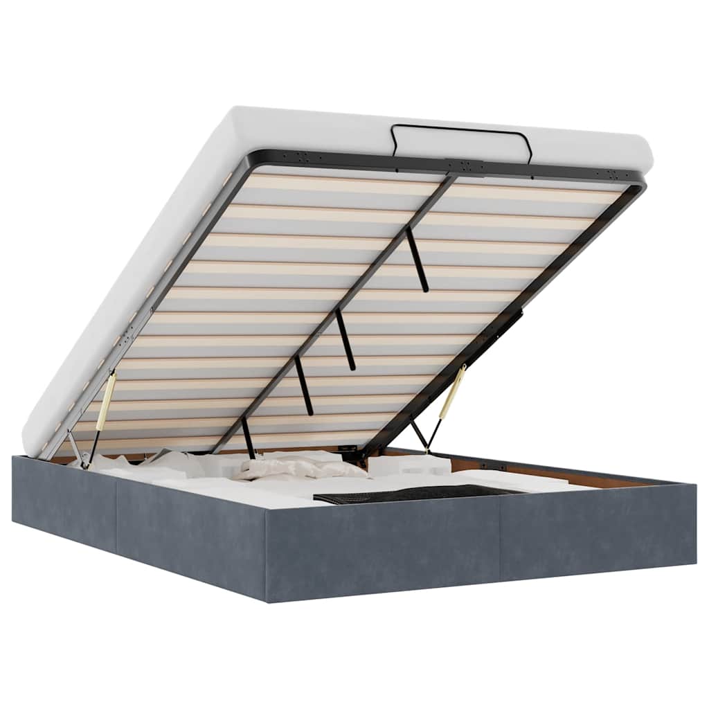 vidaXL Estructura cama otomana sin colchón gris oscuro 140x200cm