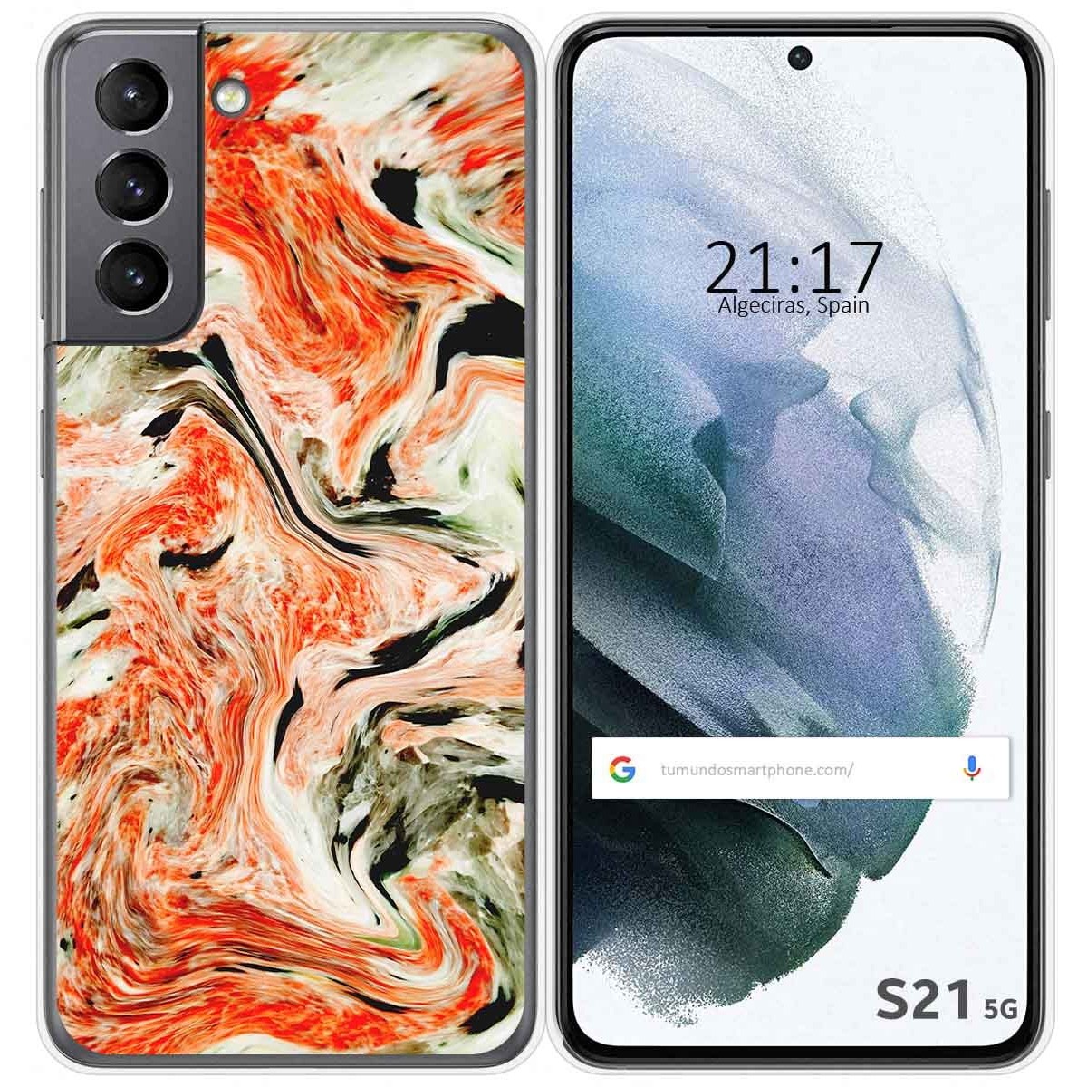 Tumundosmartphone Funda Gel Tpu para Samsung Galaxy S21 5G diseño Mármol 12 Dibujos