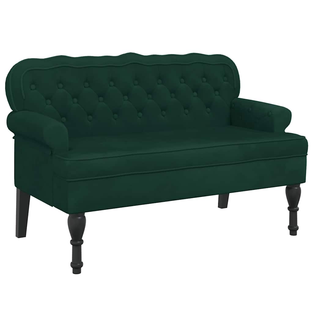 vidaXL Banco con respaldo de terciopelo 119,5x64,5x75 cm Multicolor