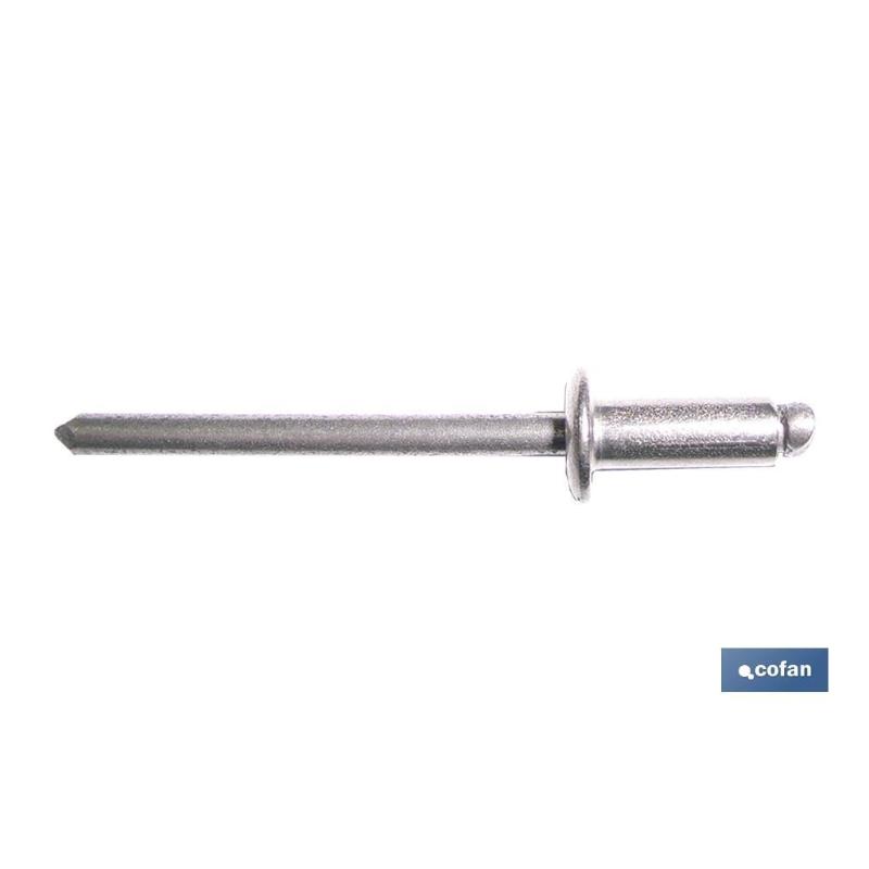 Remache acero inox a-2  4 x 14 mm   caja 500 unid.