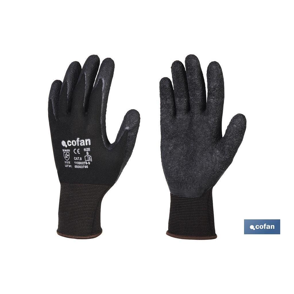 COFAN - Guantes con soporte de poliéster | Impregnados en látex | Apto para múltiples procesos | Seguros y cómodos