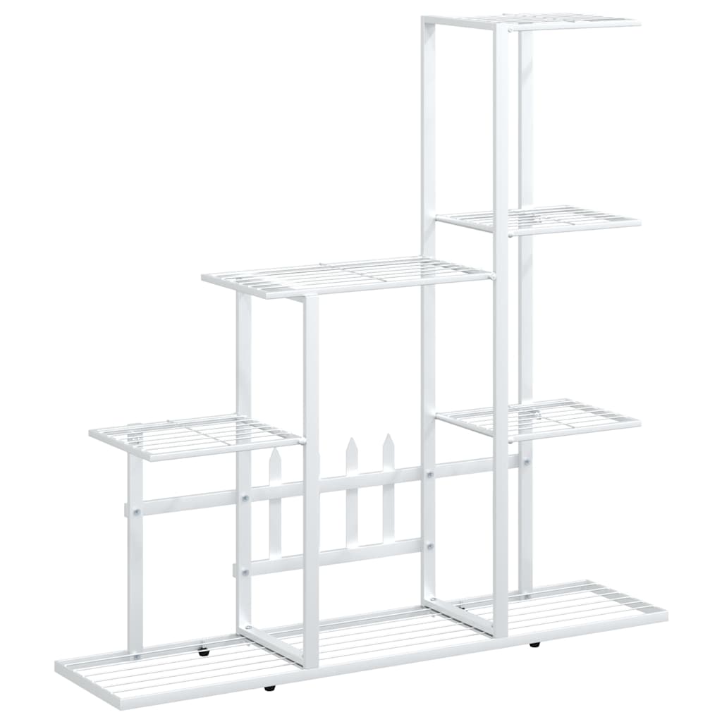 vidaXL Soporte de flores de metal blanco 94,5x25x88 cm