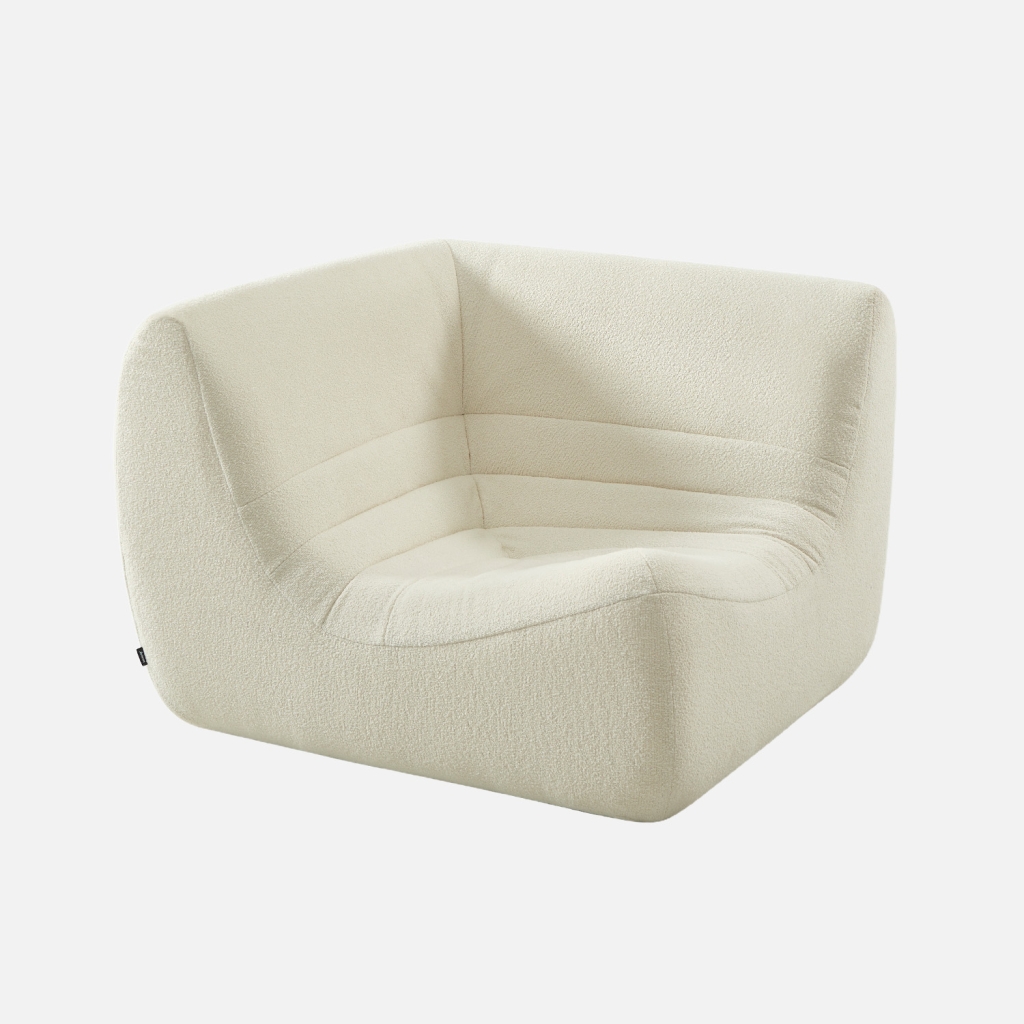 sweeek - Sillón esquinero de borreguito texturizado,1 plaza , Sokol borreguito  , 100x100x72
