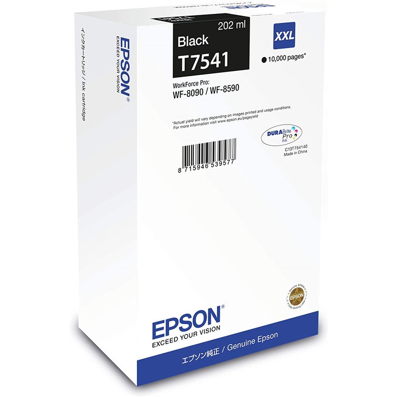 Cartucho Epson T7541 XXL Negro WF PRO WF-8010 WF-8090 WF-8510 WF-8590